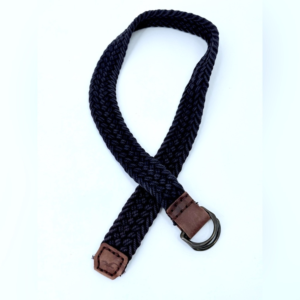 Hollister Braided Woven Cloth Double Loop Belt L/XL